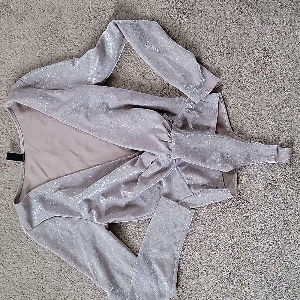 Windsor shimmery plunge neck bodysuit size large NWOT